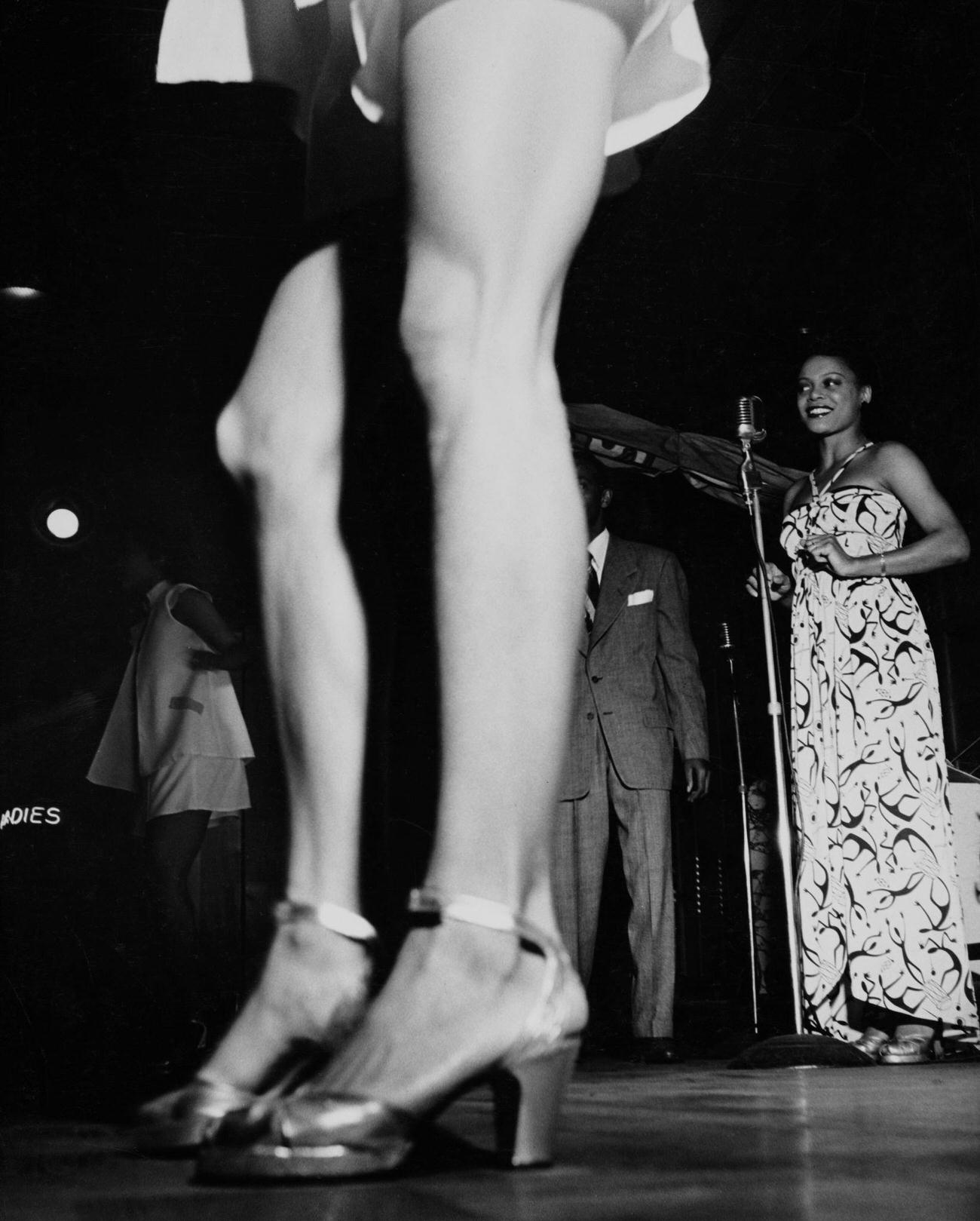 Woman On Stage At Club Delisa, South State Street, Chicago, Illinois, 1955.