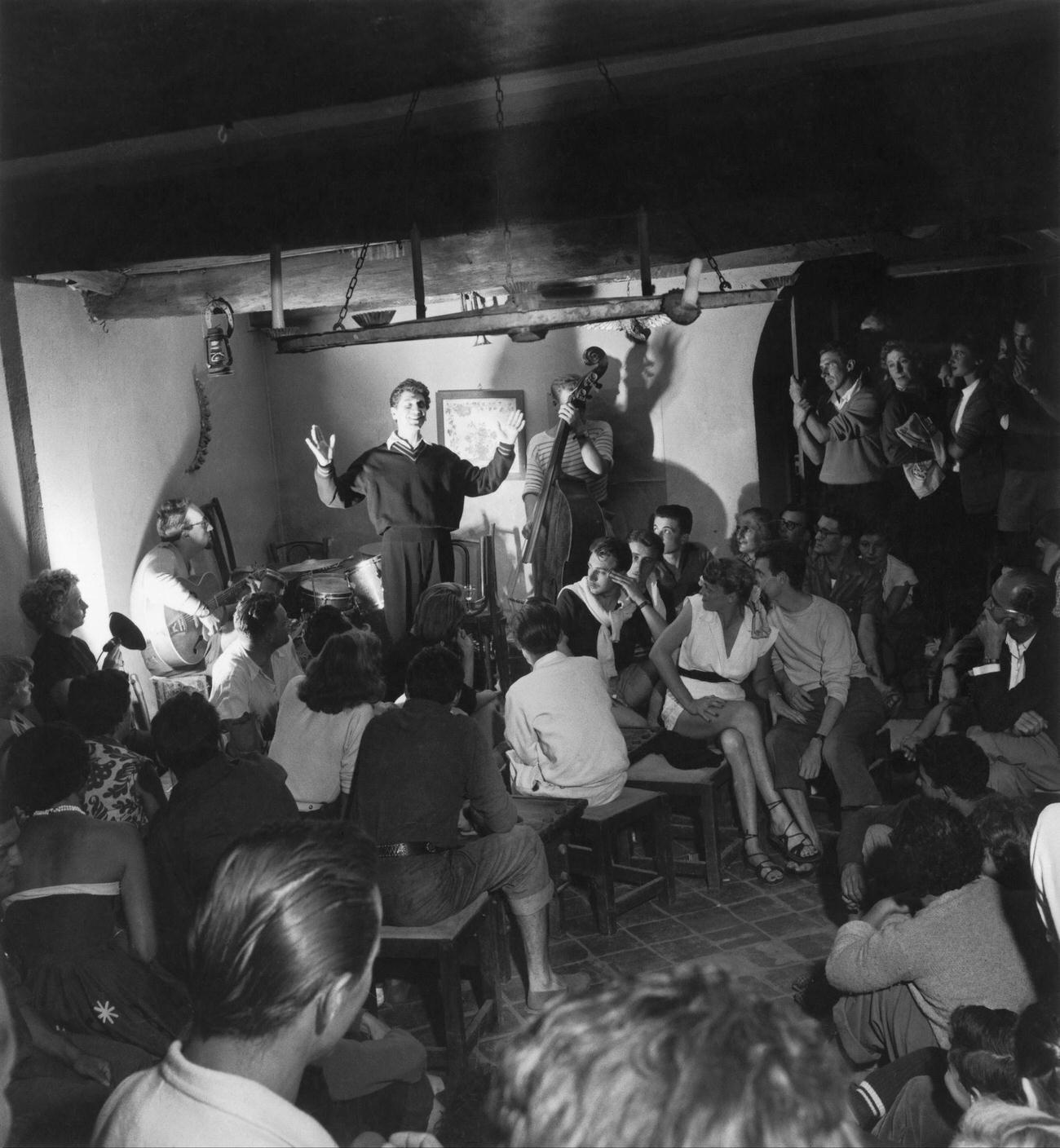 Mouloudji At Saint-Germain-Des-Pres, Paris, France