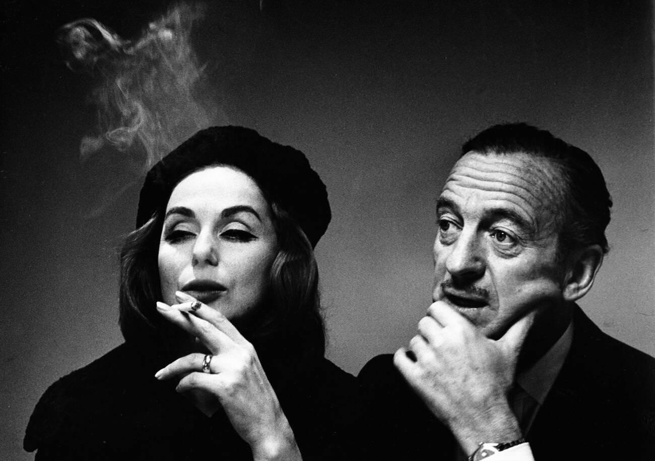 David Niven And His Wife Hjordis Genberg Visiting Stockholm, 1963.