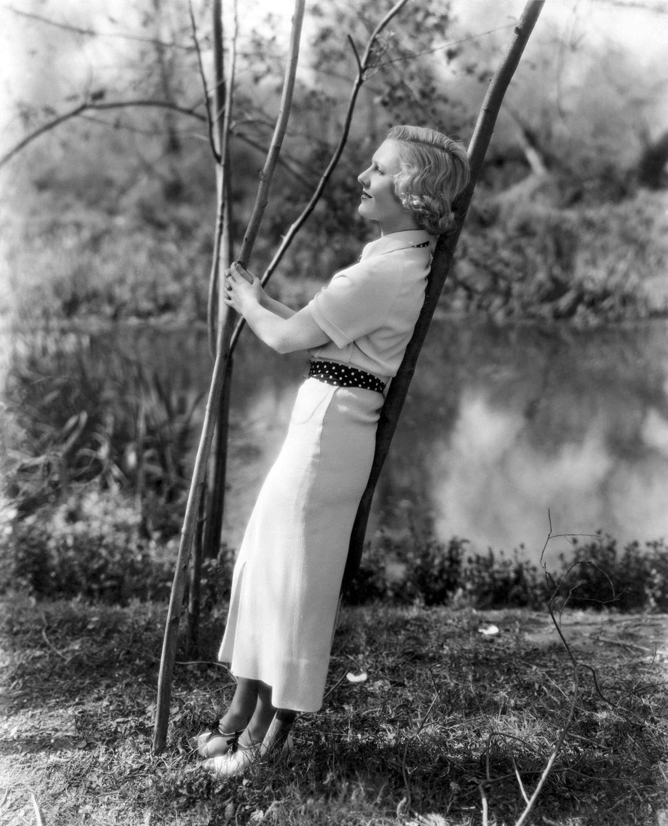 Jean Arthur In A Scene From &Amp;Quot;Party Wire&Amp;Quot;.