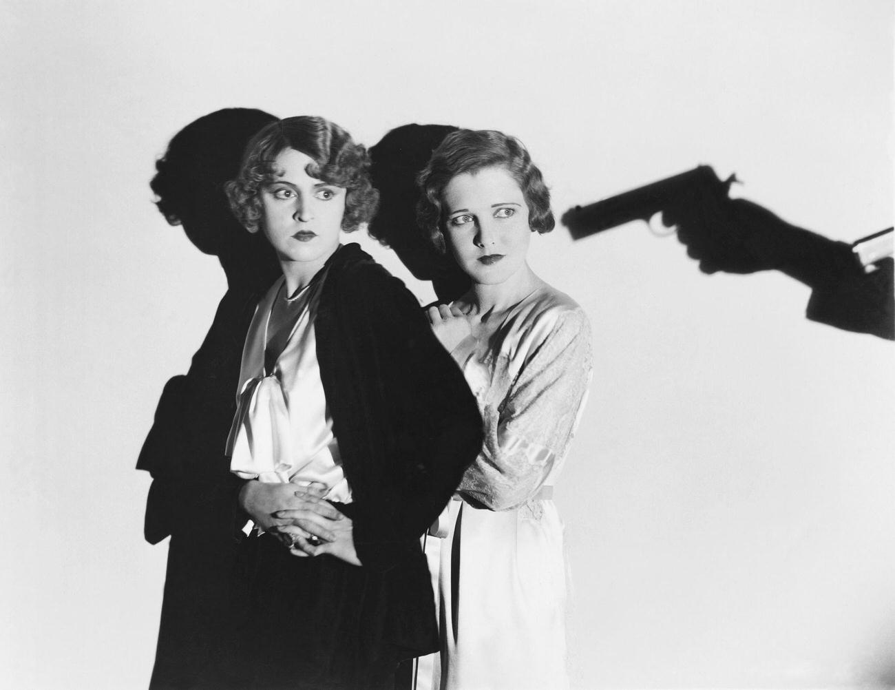 Florence Eldridge And Jean Arthur In 'The Greene Murder Case', 1929.