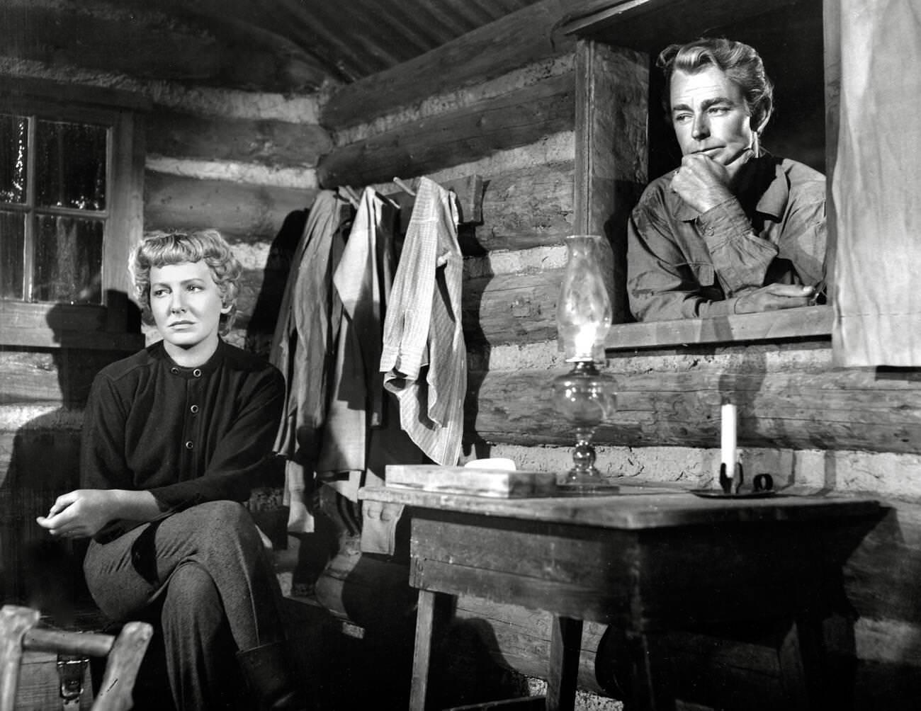 Jean Arthur And Alan Ladd In &Amp;Quot;Shane&Amp;Quot;, 1953, Paramount Pictures.