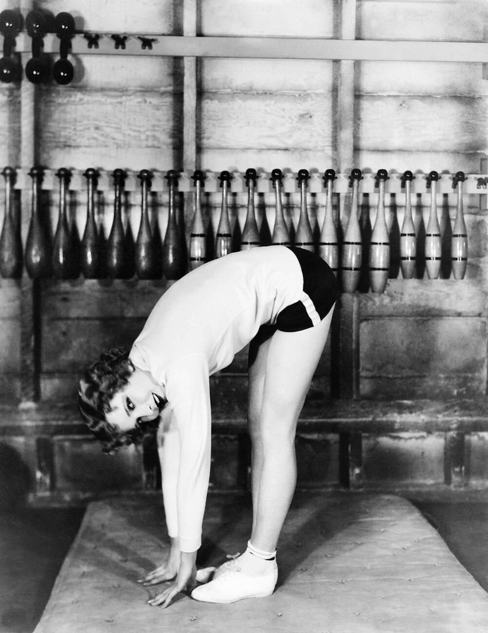 Jean Arthur At The Gym.