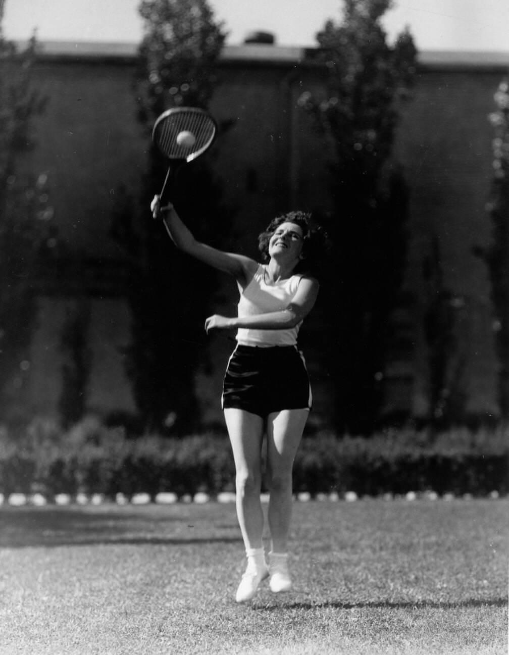 Jean Arthur Playing Tennis