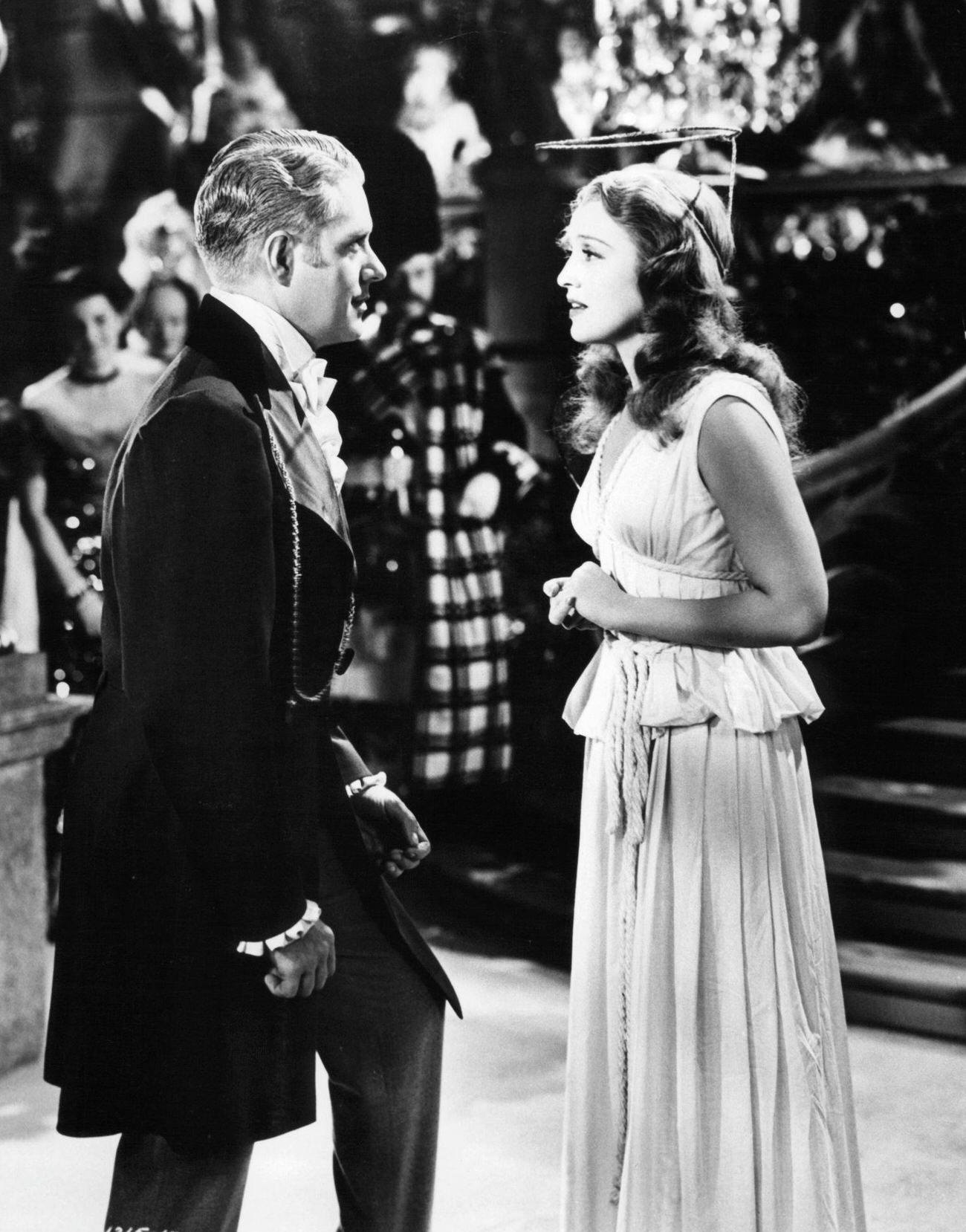 Nelson Eddy Approaches Jeanette Macdonald In A Scene From 'I Married An Angel,' 1942.