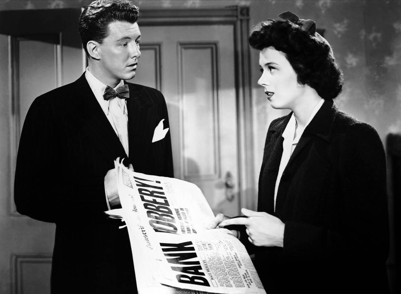 Frederick Brady And Jeff Donnell In 'Dancing In Manhattan', 1944.