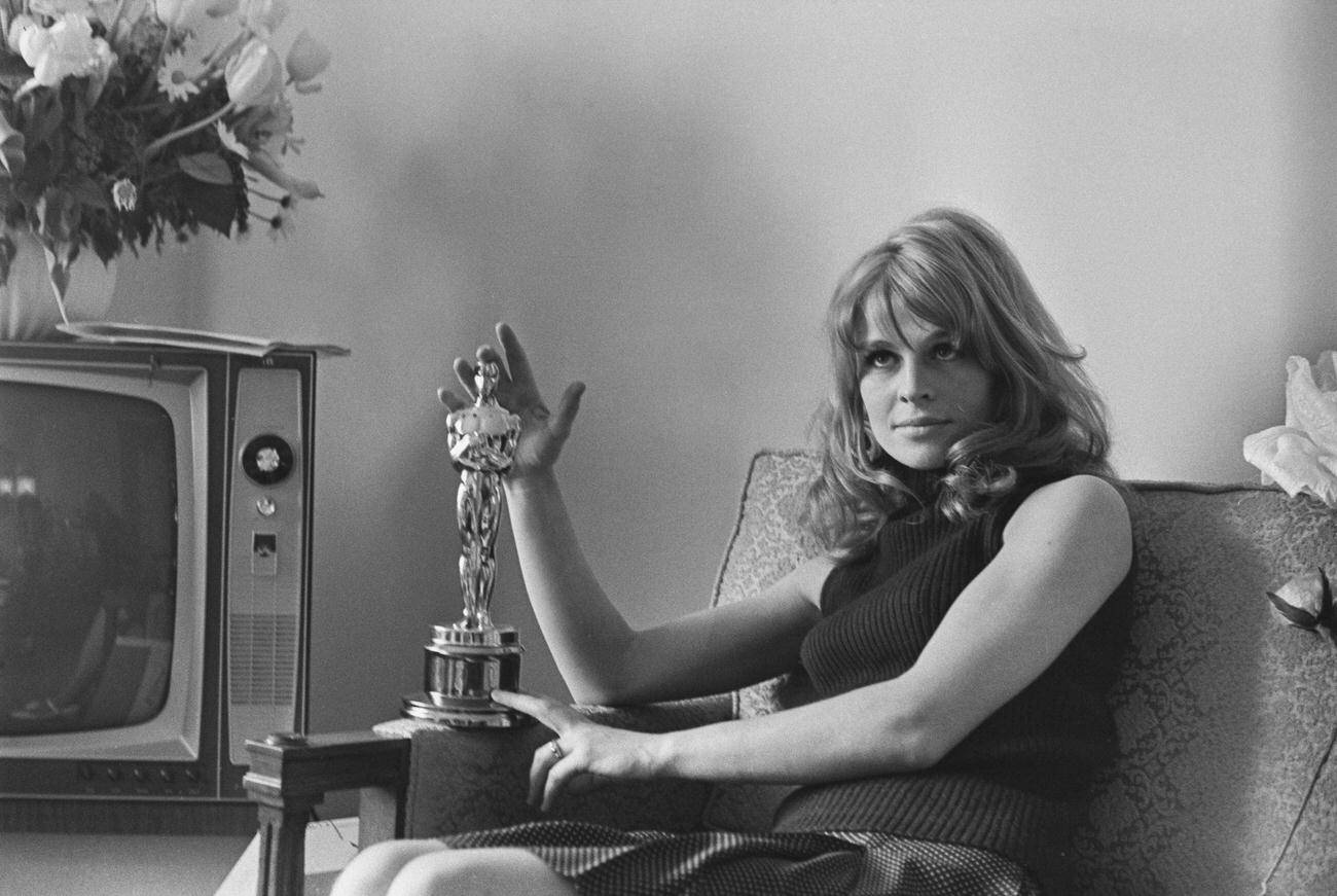 Julie Christie With Her Best Actress Academy Award For 'Darling', 1966.