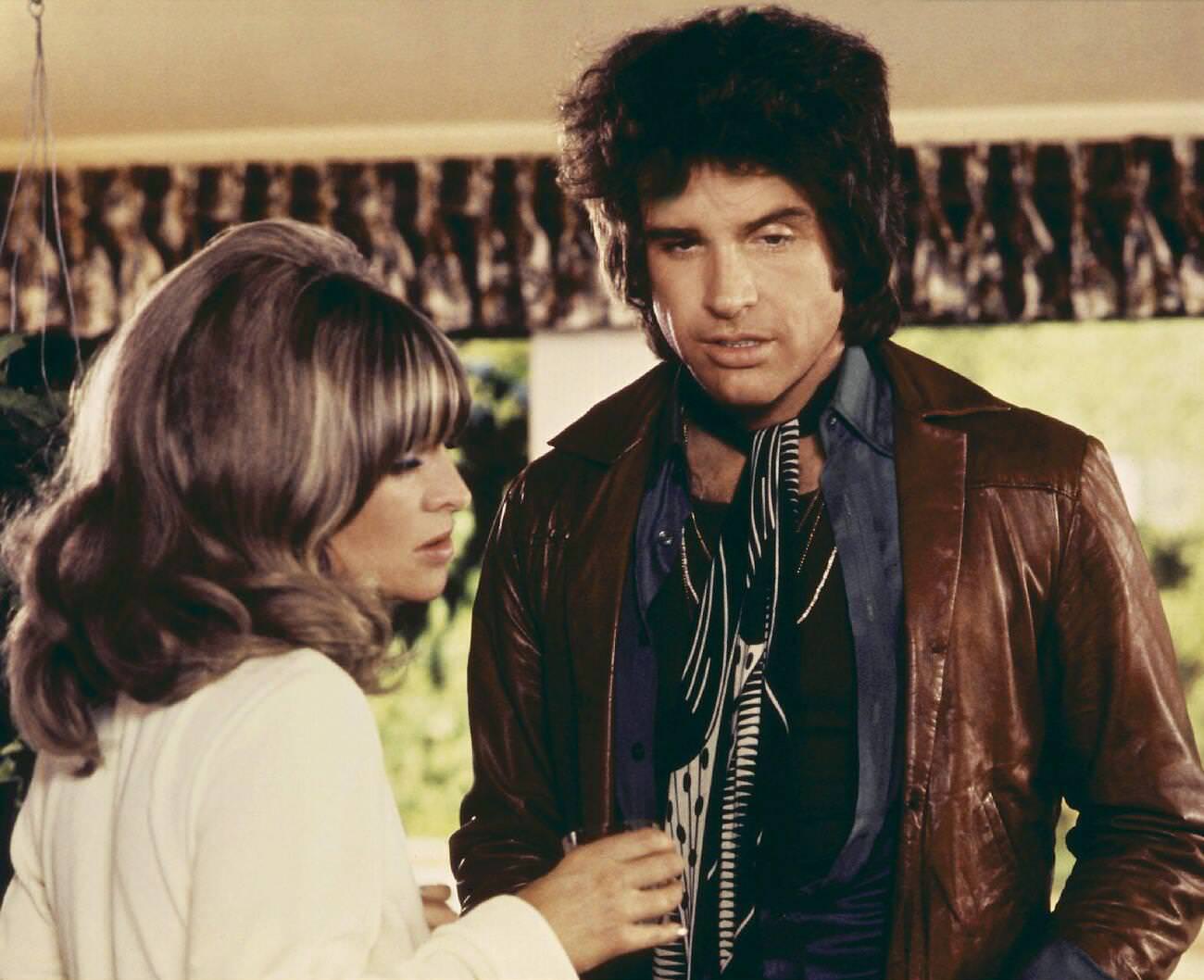 Julie Christie And Warren Beatty In 'Shampoo', 1975.
