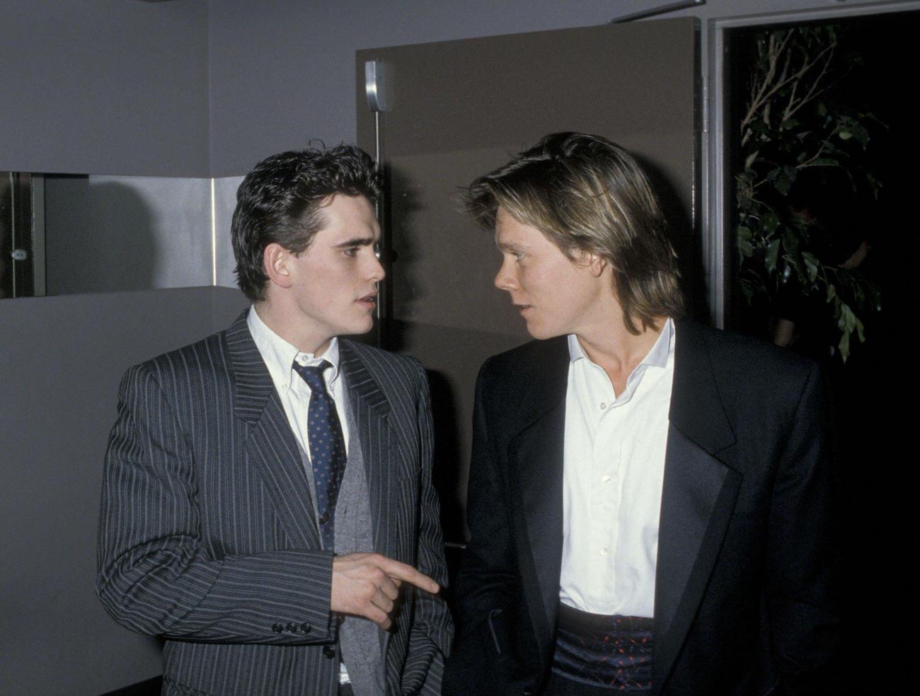 Matt Dillon And Kevin Bacon At The Pro-Peace Fundraiser, January 18, 1986, New York City.