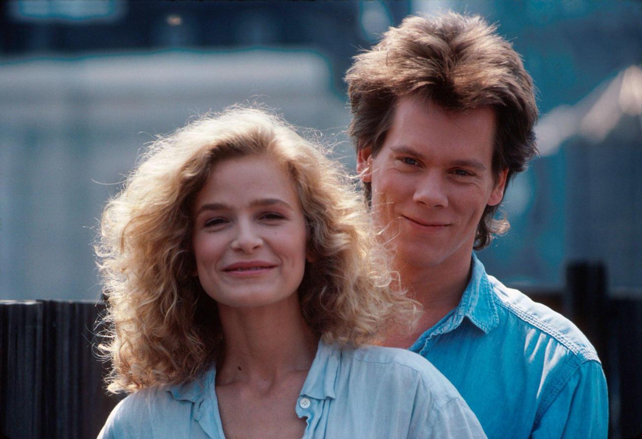 Kevin Bacon With Kyra Sedgwick On A Photo Shoot, New York, August 1988.