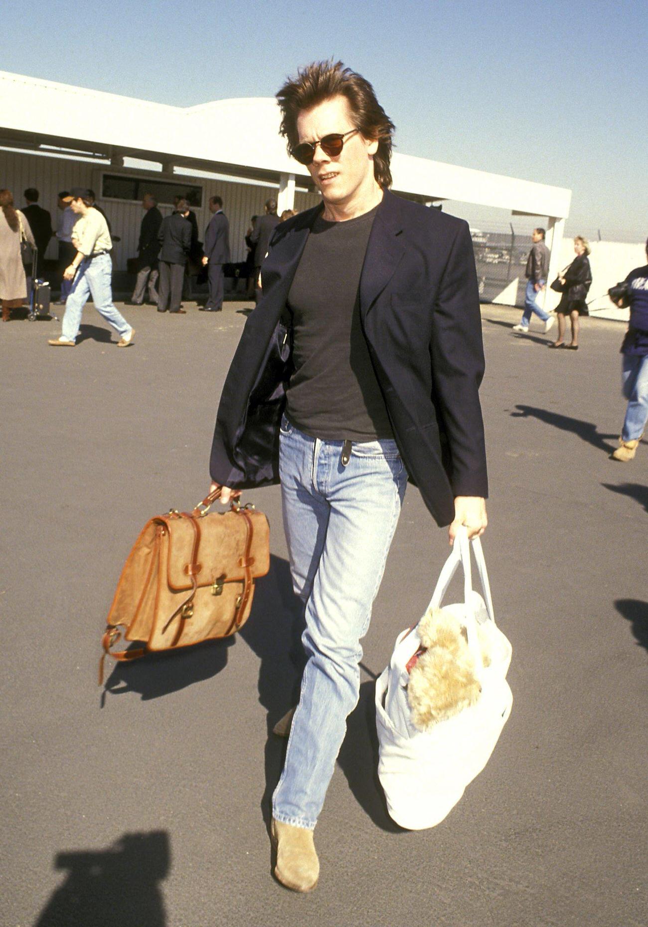 Kevin Bacon At Los Angeles International Airport, February 19, 1991.