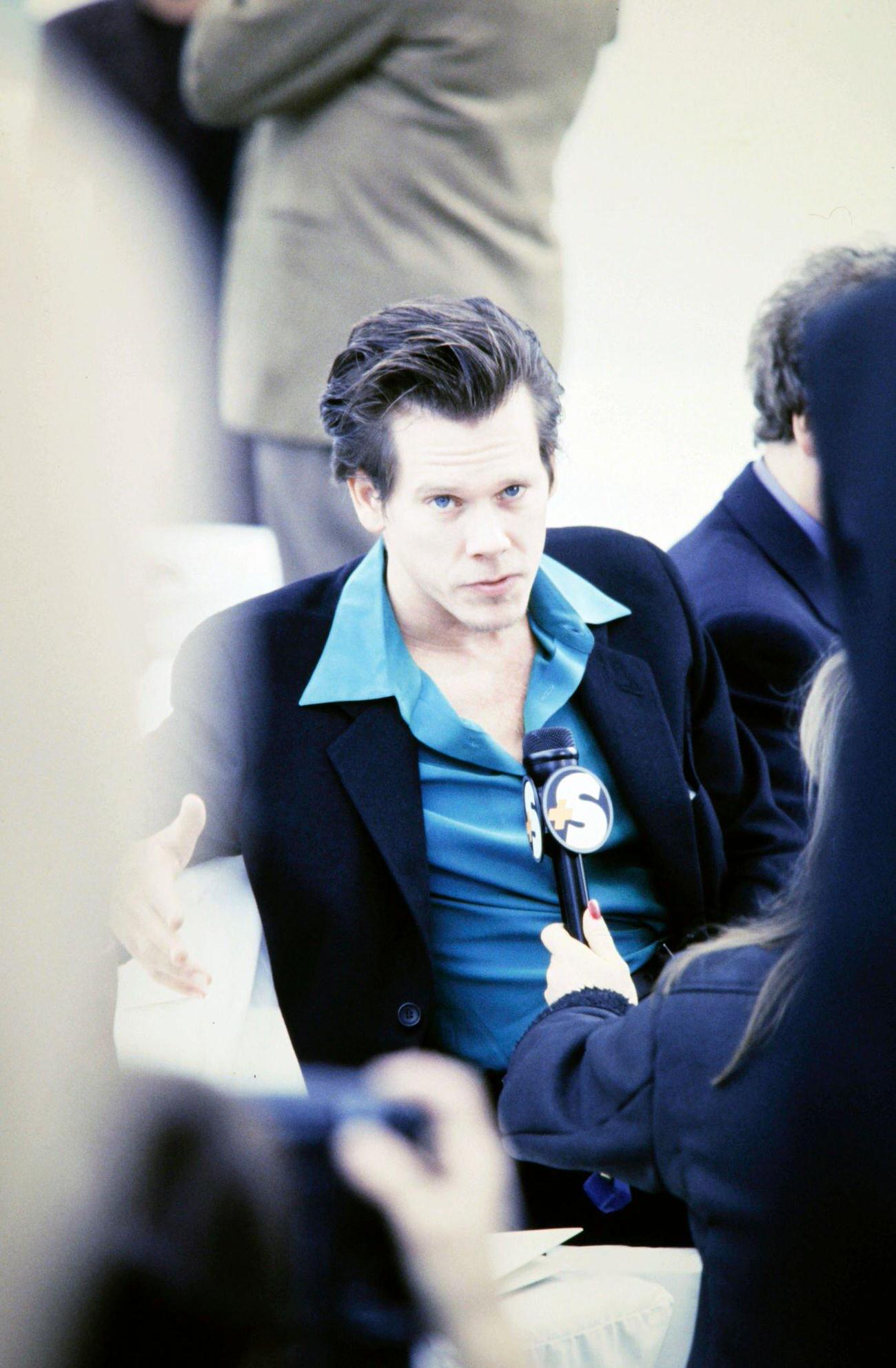 Kevin Bacon At The Calvin Klein Collection Menswear Fall 1997 Ready To Wear Fashion Show.