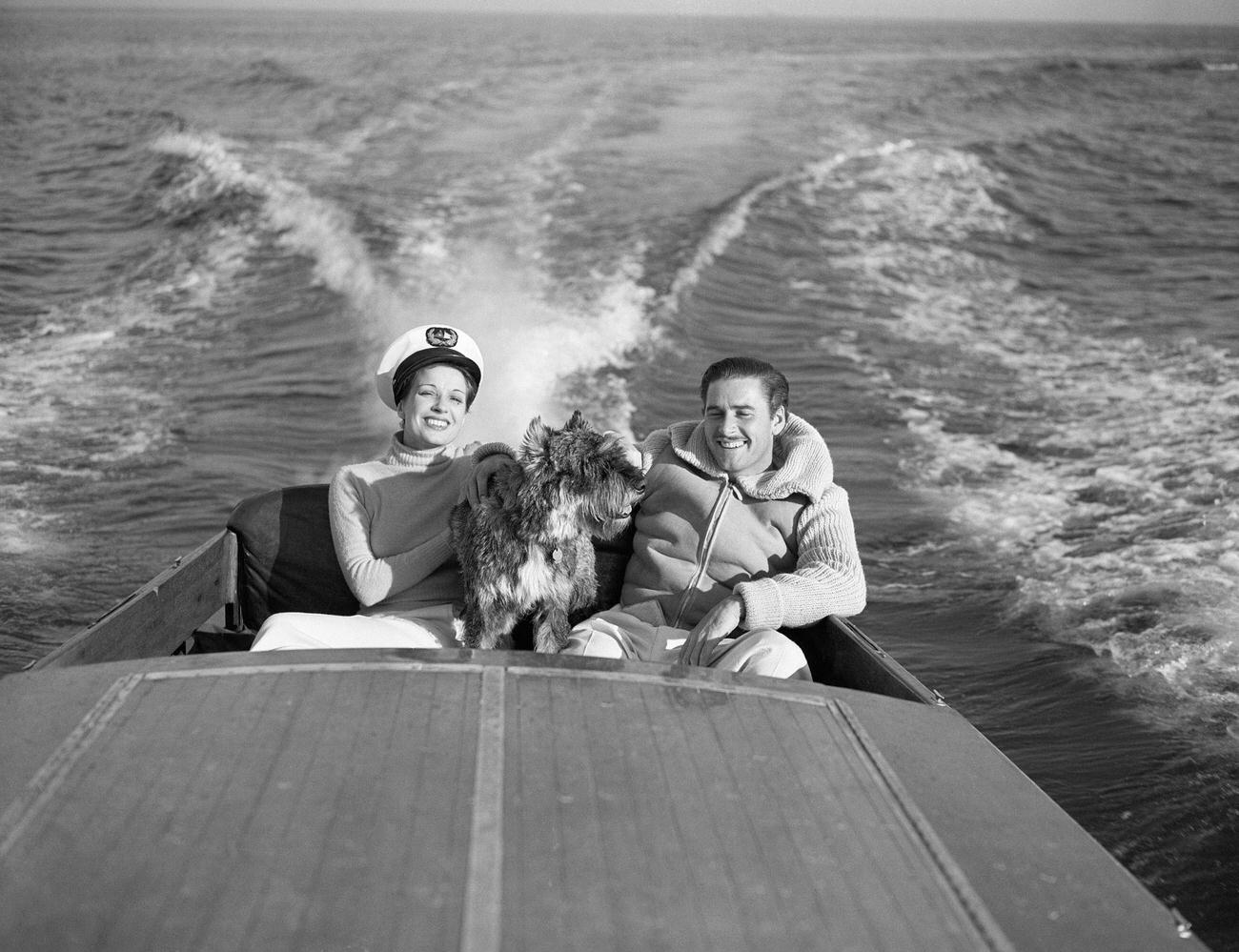 Errol Flynn And Lily Damita On Their Yacht 'Sirocco', 2/7/1939.