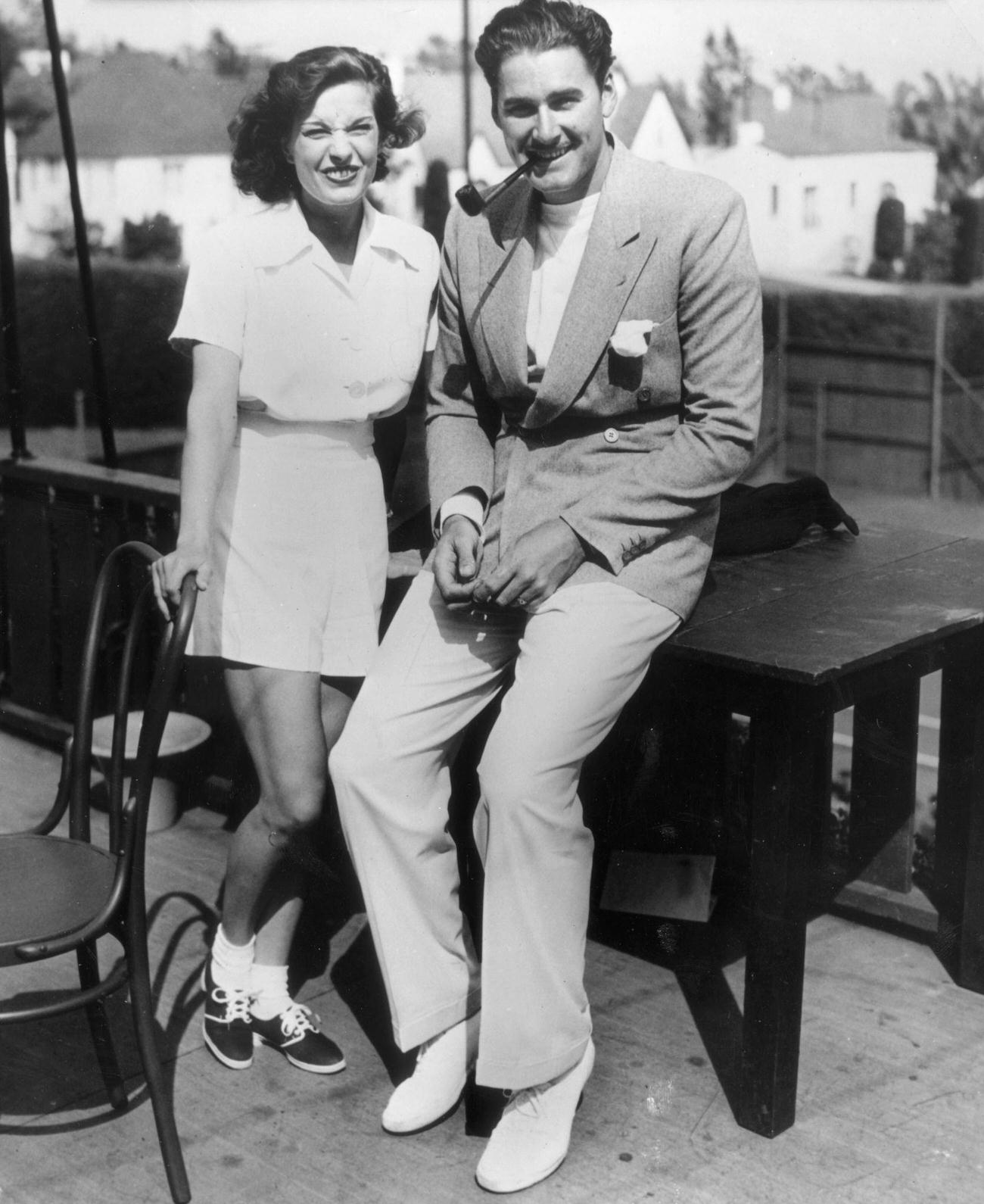 Errol Flynn And Lili Damita, Circa 1942.