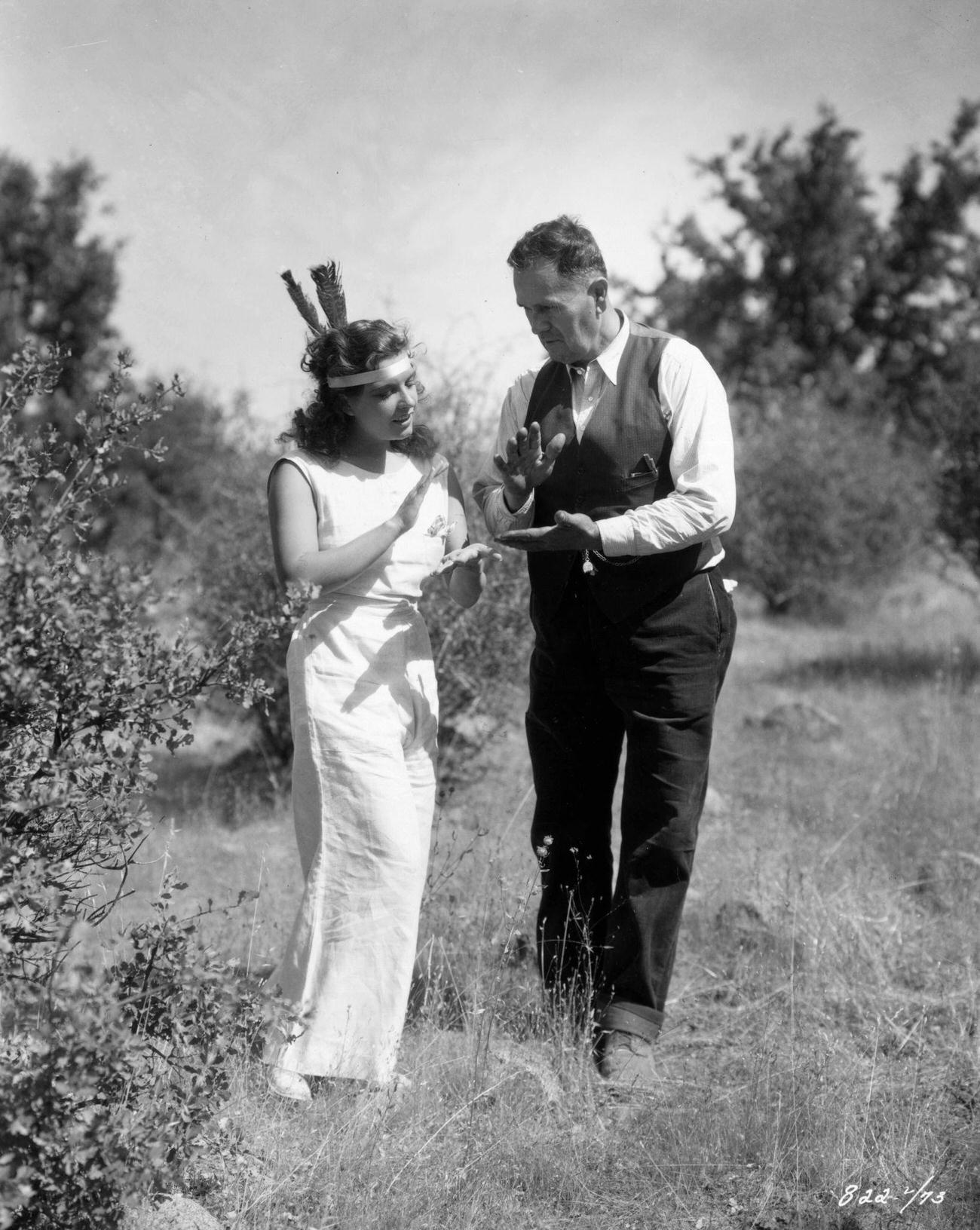 Lili Damita Learning Sign Language From Chief Fuller, 1931.