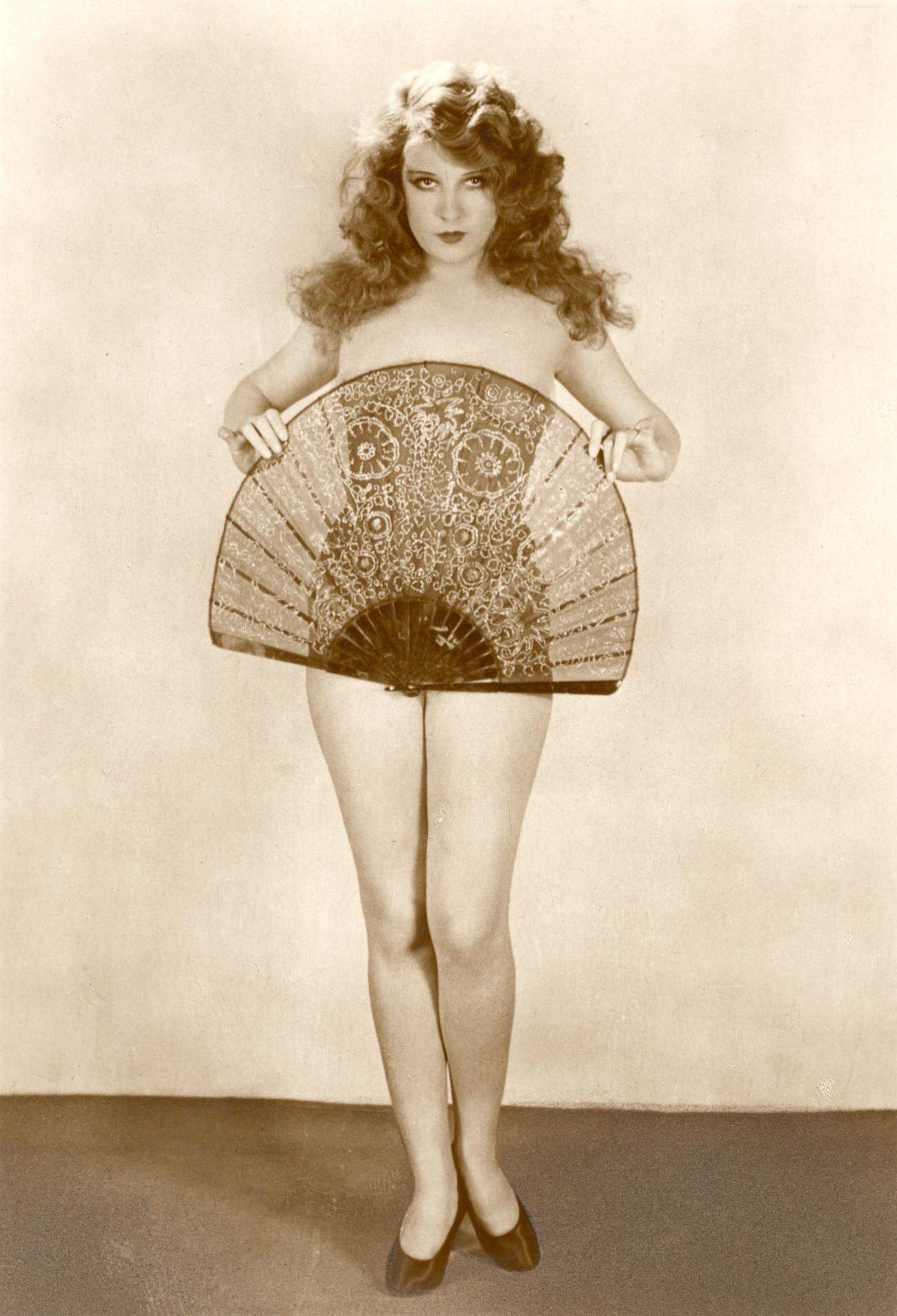Lili Damita Covered By A Fan, 1920S.
