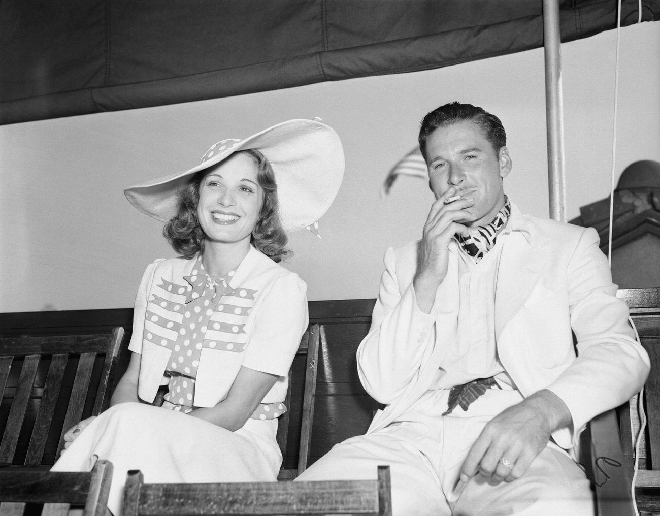 Errol Flynn And Lili Damita At Los Angeles Tennis Championships, September 19Th.