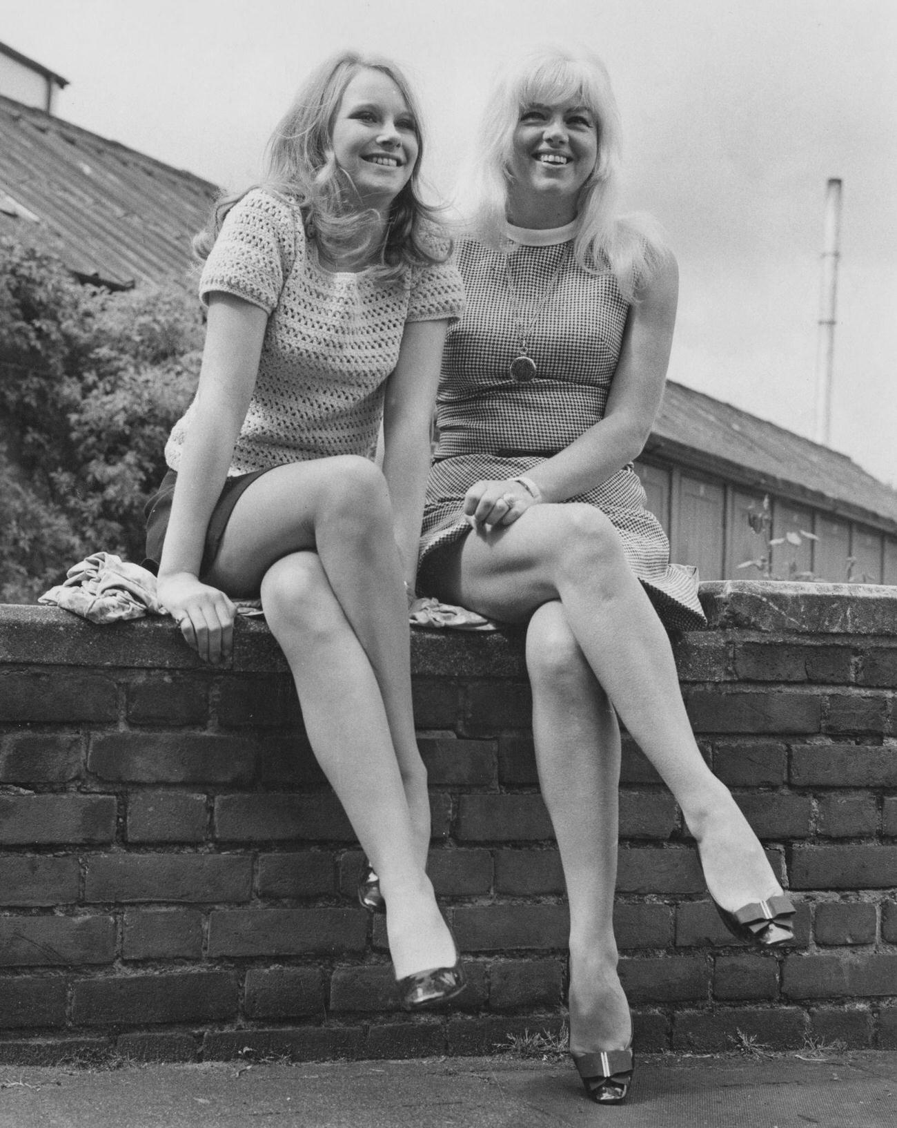 Diana Dors With Linda Hayden In 'Baby Love', Twickenham Studios, London, April 29, 1968.