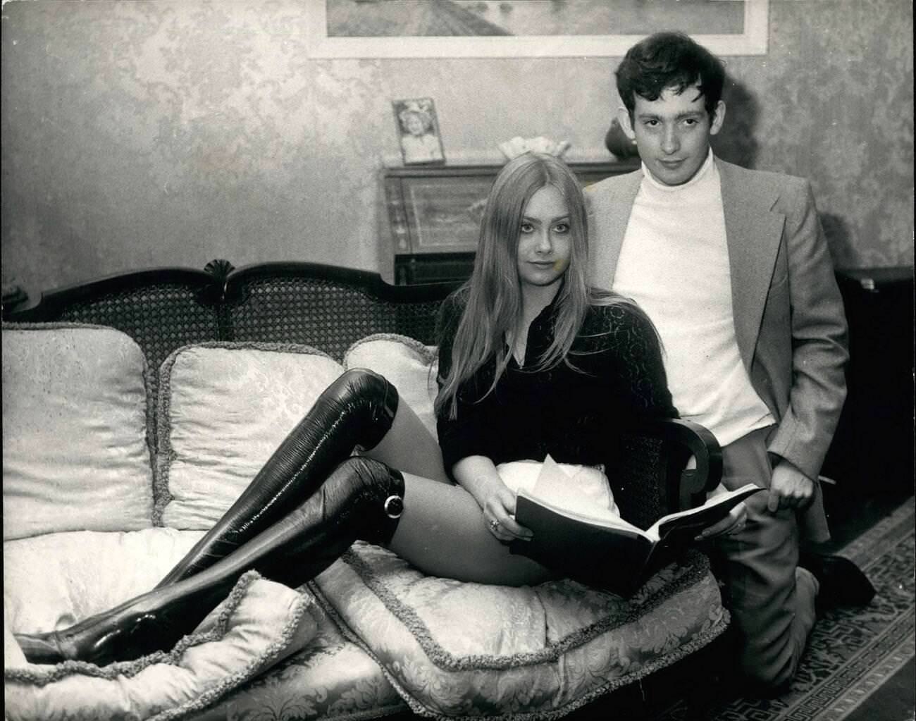Linda Hayden Meets Scriptwriter For 'The Devil'S Touch', April 4, 1970.