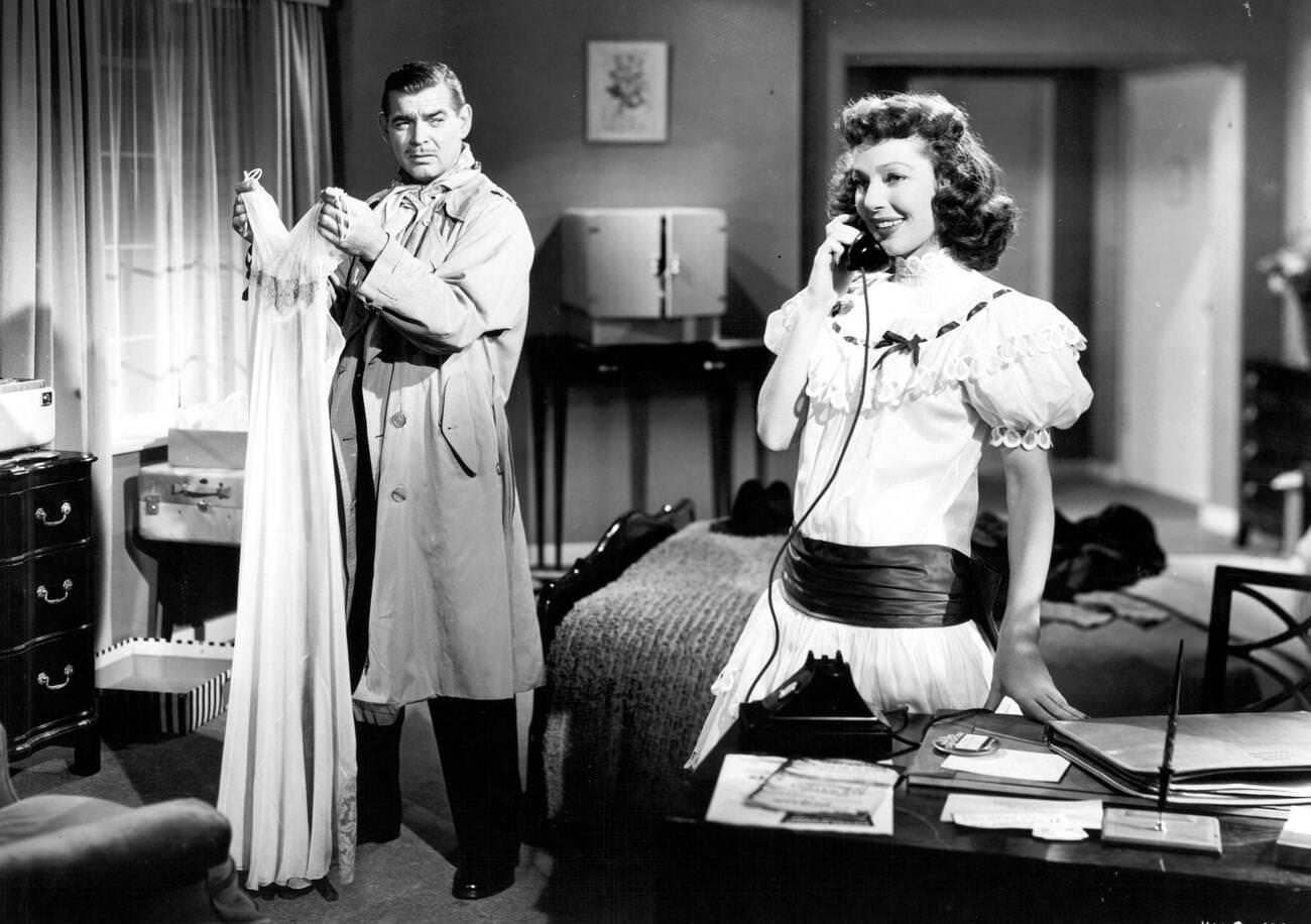 Clark Gable As Steve Fisk And Loretta Young As Clarissa Standish In 'Key To The City', 1950.