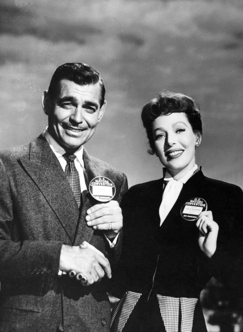 Loretta Young And Clark Gable In 'Key To The City', 1950.