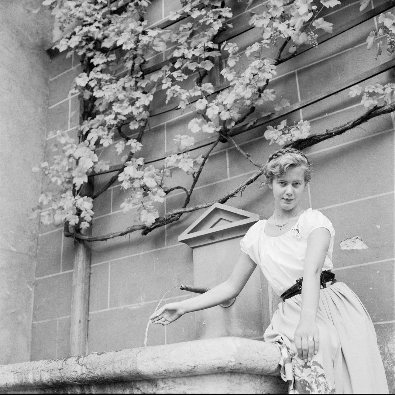 Maria Schell In A 18Th-Century Style Dress.