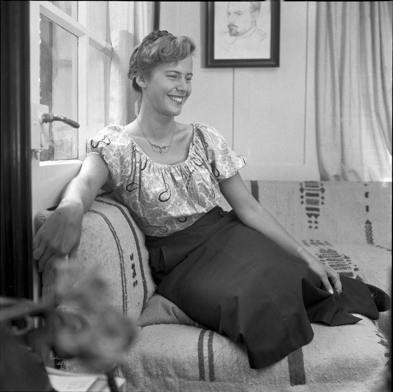 Maria Schell At Hampton Court, 1St July 1950.