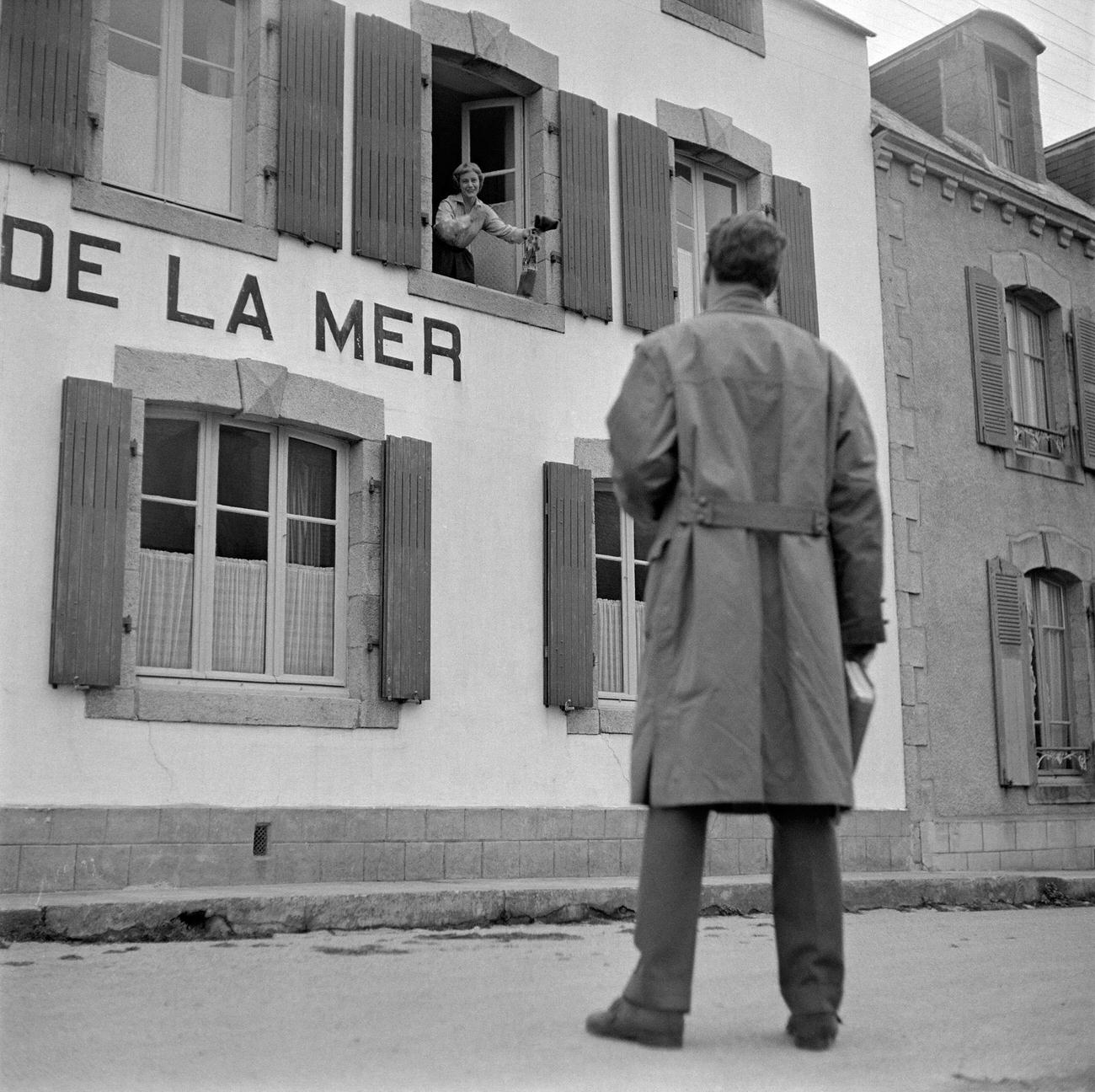 Maria Schell On The Set Of 'Dans Tes Bras', Brittany, France, 1954.