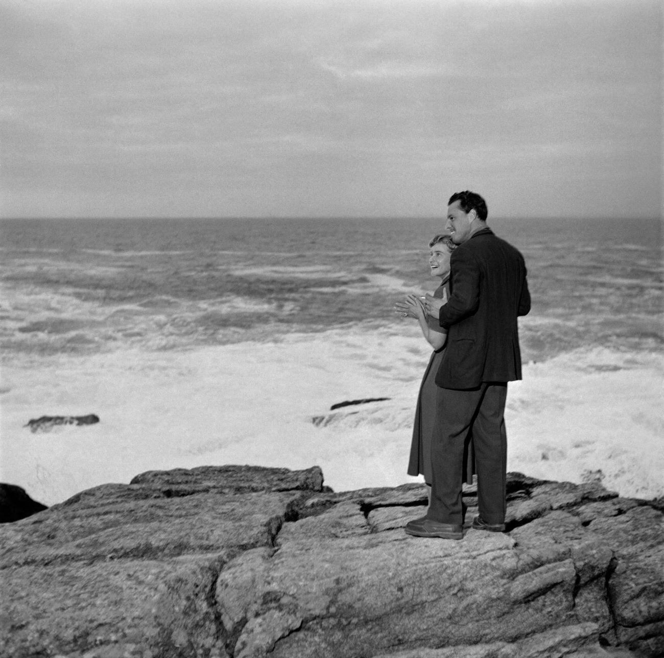Maria Schell And Ivan Desny On The Set Of &Amp;Quot;Dans Tes Bras&Amp;Quot;, Brittany, France, 1954.