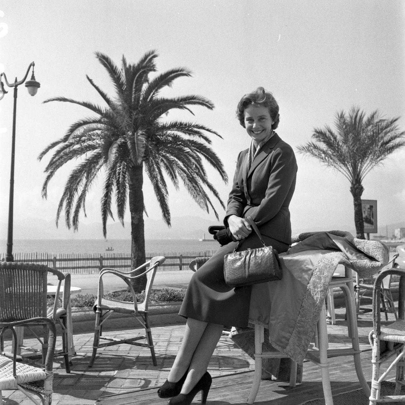 Maria Schell At The Cannes Film Festival, March 1954.