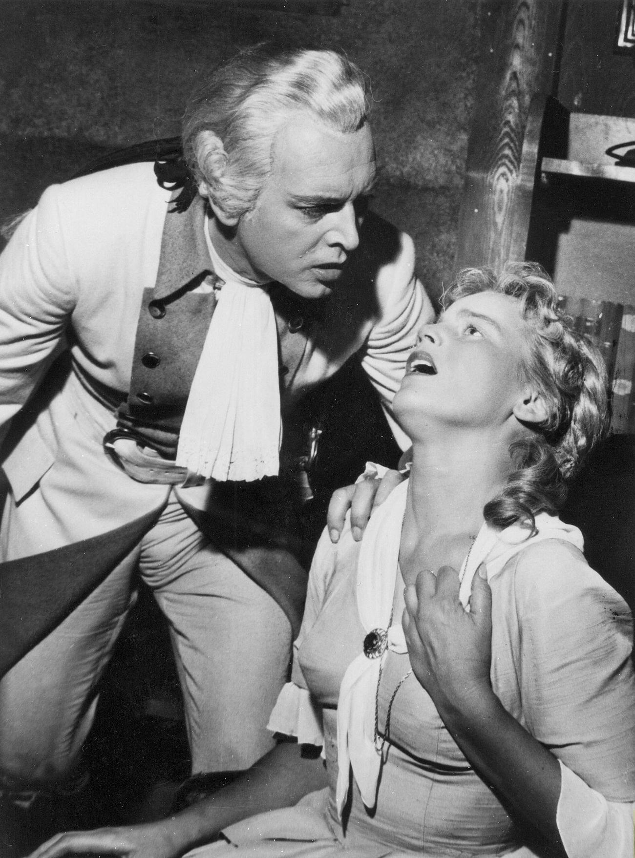 Maria Schell With Will Quadflieg In 'Kabale Und Liebe' At The Salzburg Festival, 1955.