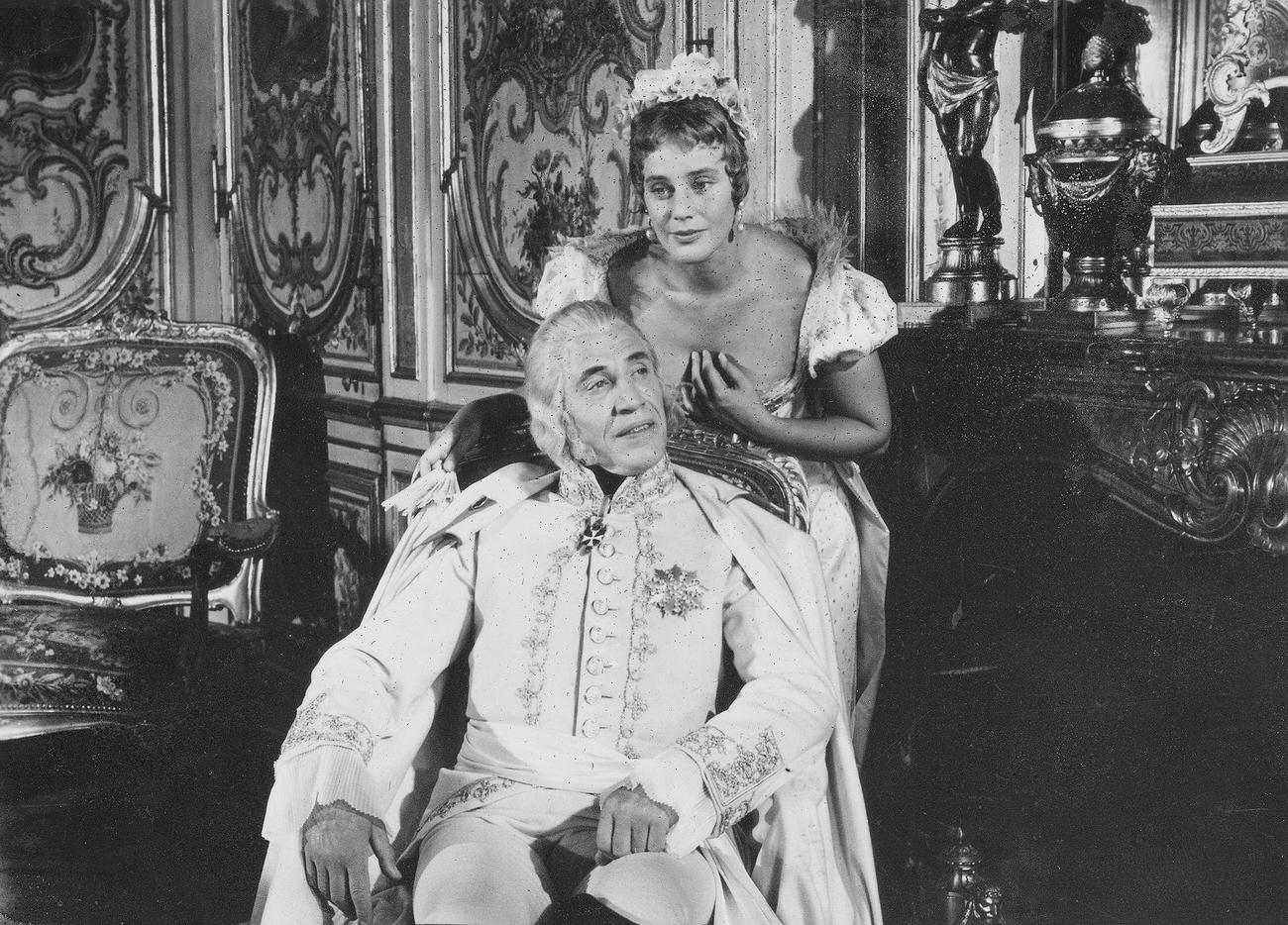 Maria Schell As Arch Duchess Marie-Louise In 'Napoléon' With Fernand Fabre As Francis Ii Of Austria, France/Italy, 1955.