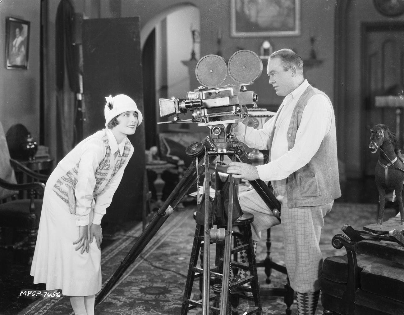 Norma Shearer Showing Her Best Side To The Camera During Filming Of 'A Slave Of Fashion', August 27, 1925.