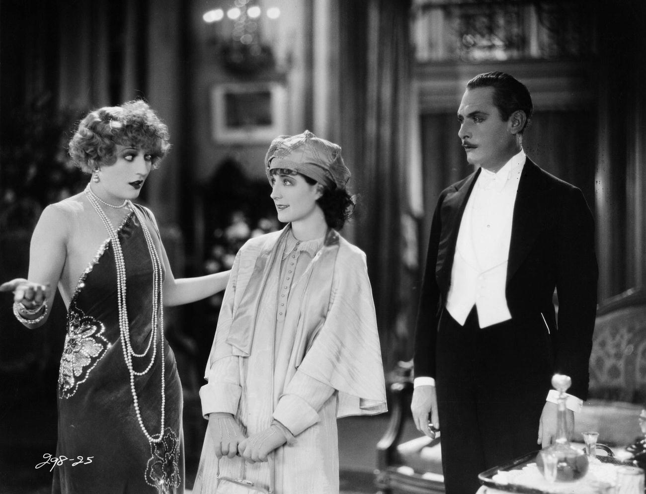 Carmel Myers, Norma Shearer, And Lew Cody In &Amp;Quot;Demi-Bride,&Amp;Quot; 1927.