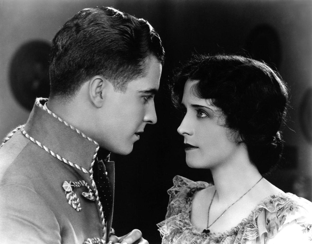 Scene From 'The Student Prince In Old Heidelberg' With Ramon Navarro And Norma Shearer, 1927.