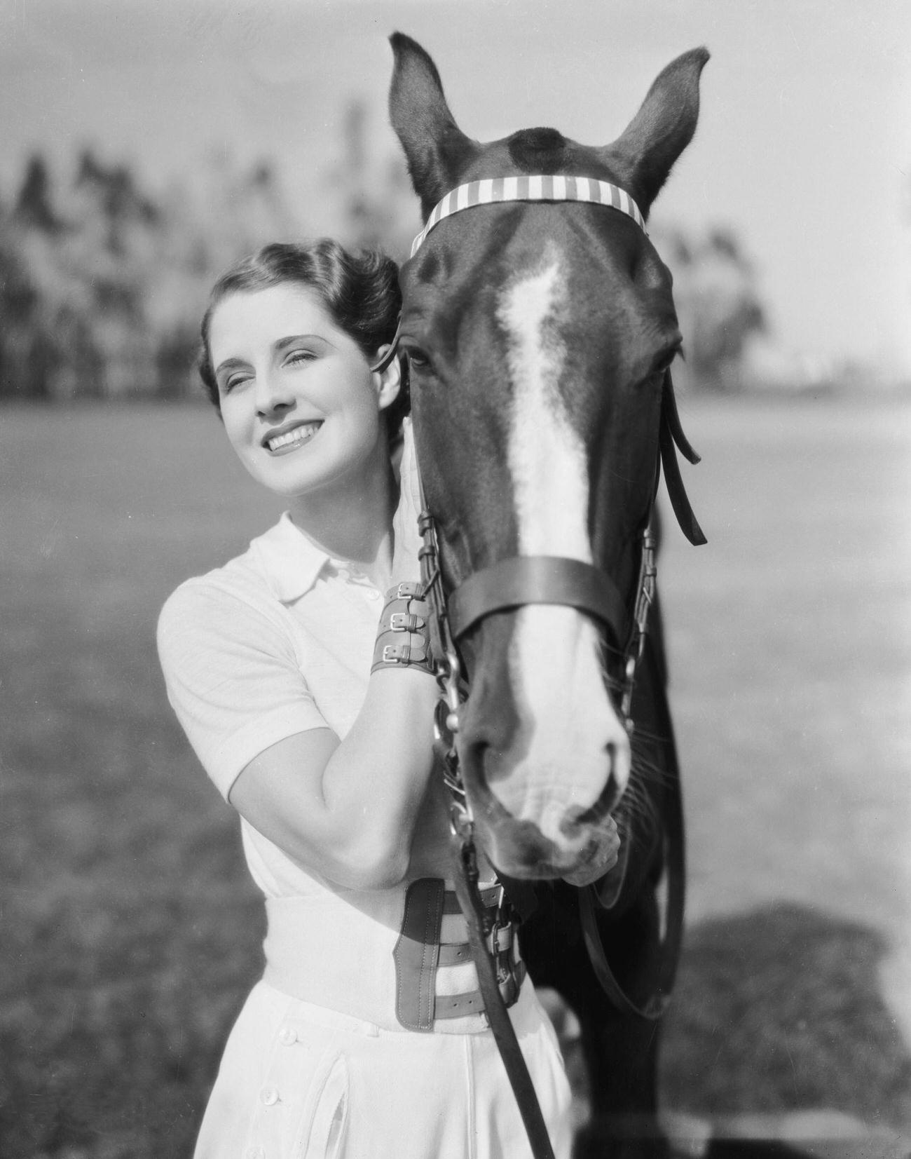 Norma Shearer Leading A Horse By The Bridle, September 23, 1929.