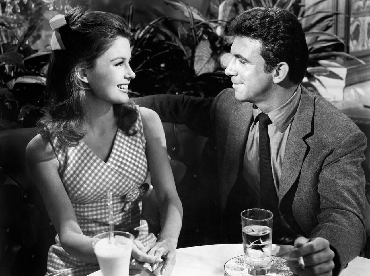 Pamela Tiffin And Anthony Franciosa On Set Of 'The Pleasure Seekers', 1964.