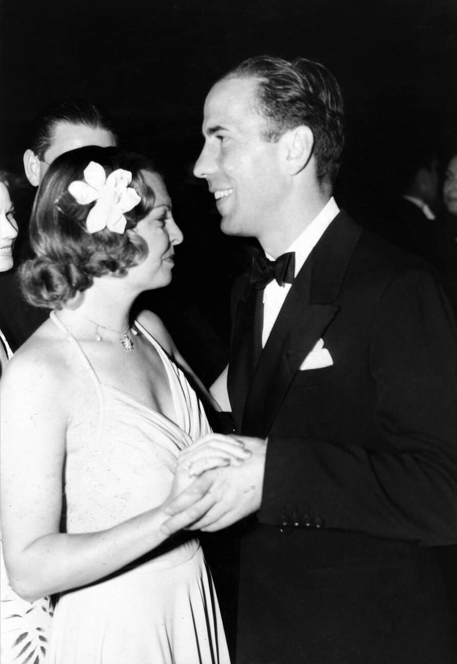 Humphrey Bogart And Mayo Methot Dancing At The Premiere Party Of &Amp;Quot;The Life Of Emile Zola&Amp;Quot; With Paul Muni, September 9, 1937.