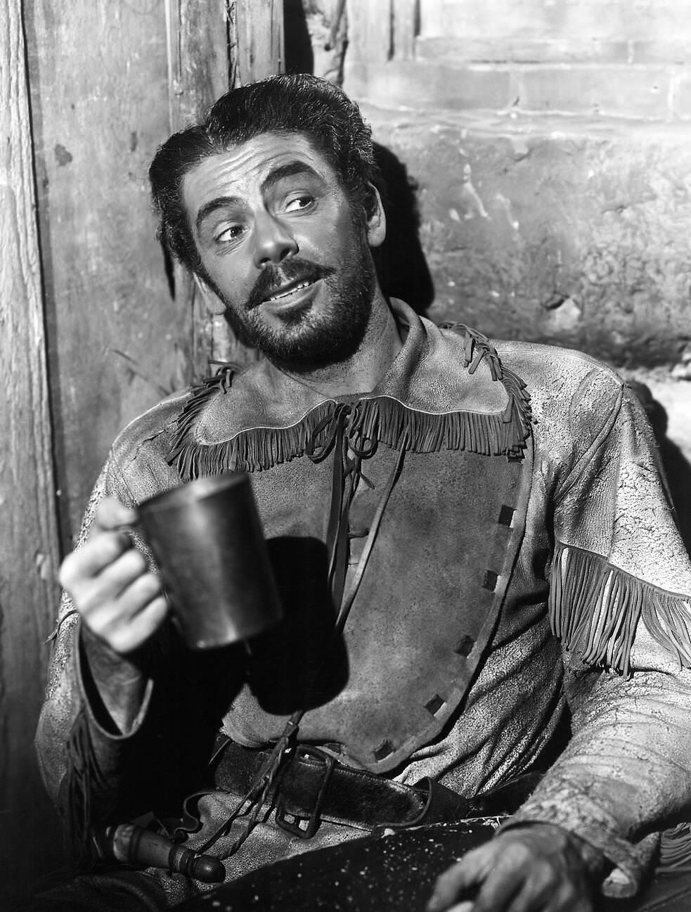 Paul Muni On-Set Of &Amp;Quot;Hudson'S Bay&Amp;Quot;, 1941.