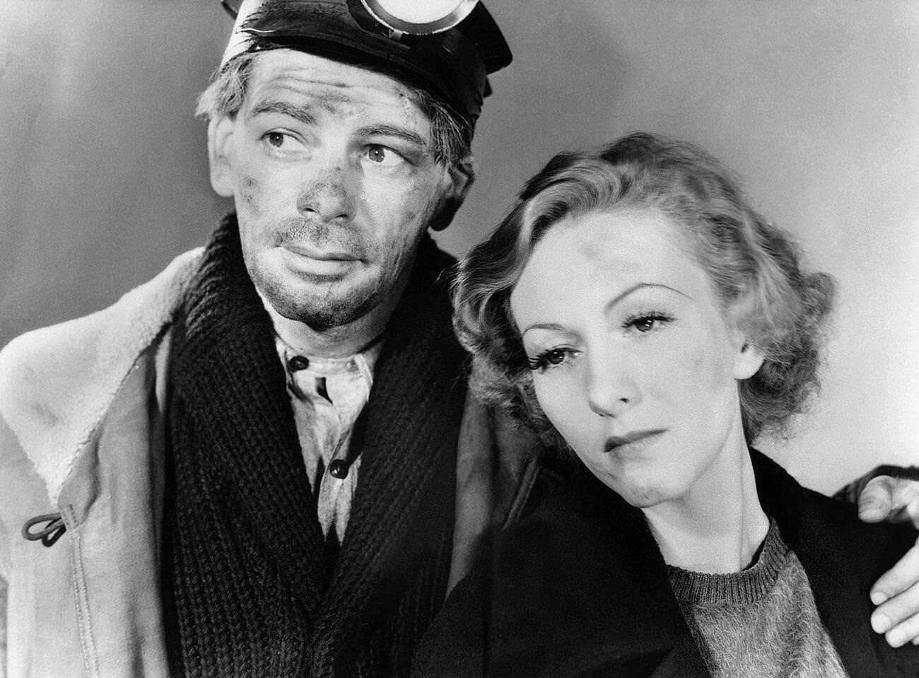 Paul Muni And Karen Morley In &Amp;Quot;Black Fury&Amp;Quot;, 1935.