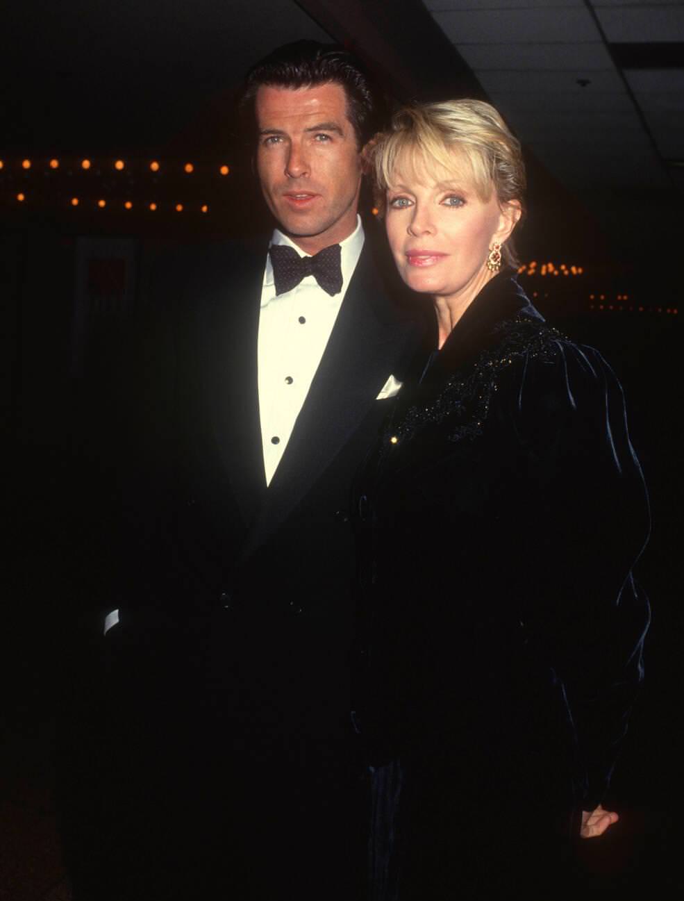 Pierce Brosnan And Cassandra Harris At The Fifth Annual California Industry Friends Of Aids Project Los Angeles (Apla) Fashion Show And Dinner To Honor Gianni Versace, February 13, 1991.