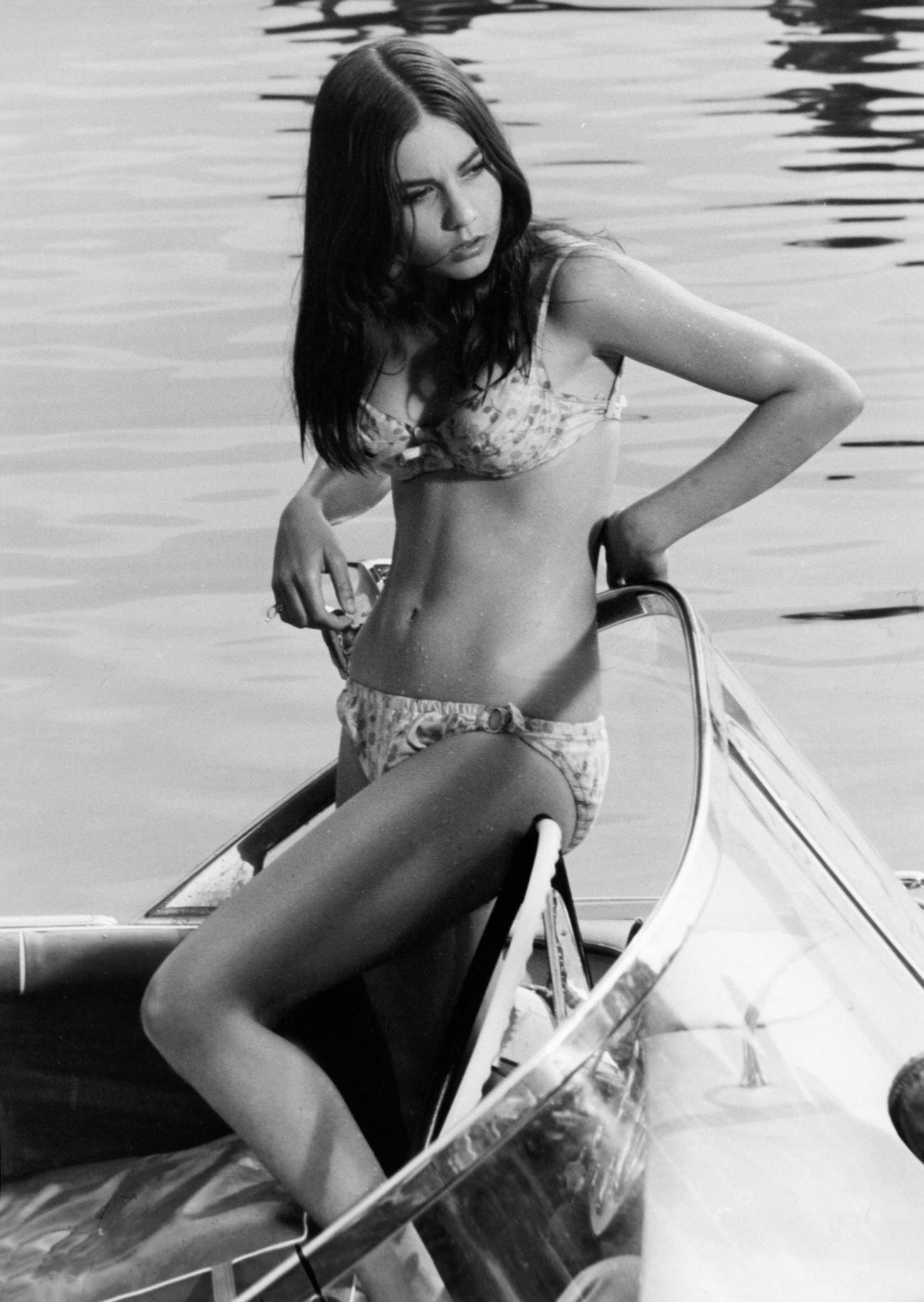 Romina Power In Bikini On A Beach Holiday, 1960S.
