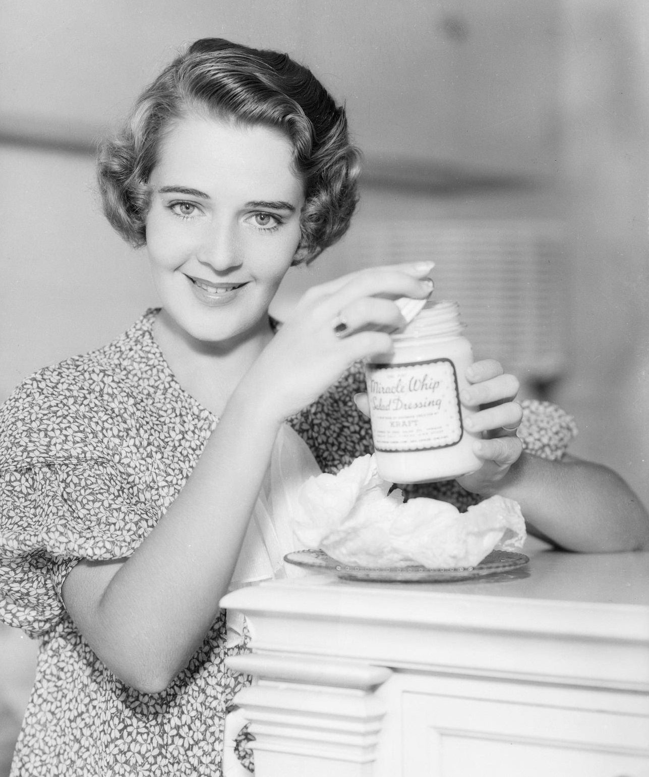 Ruby Keeler Eating Miracle Whip, 1933.