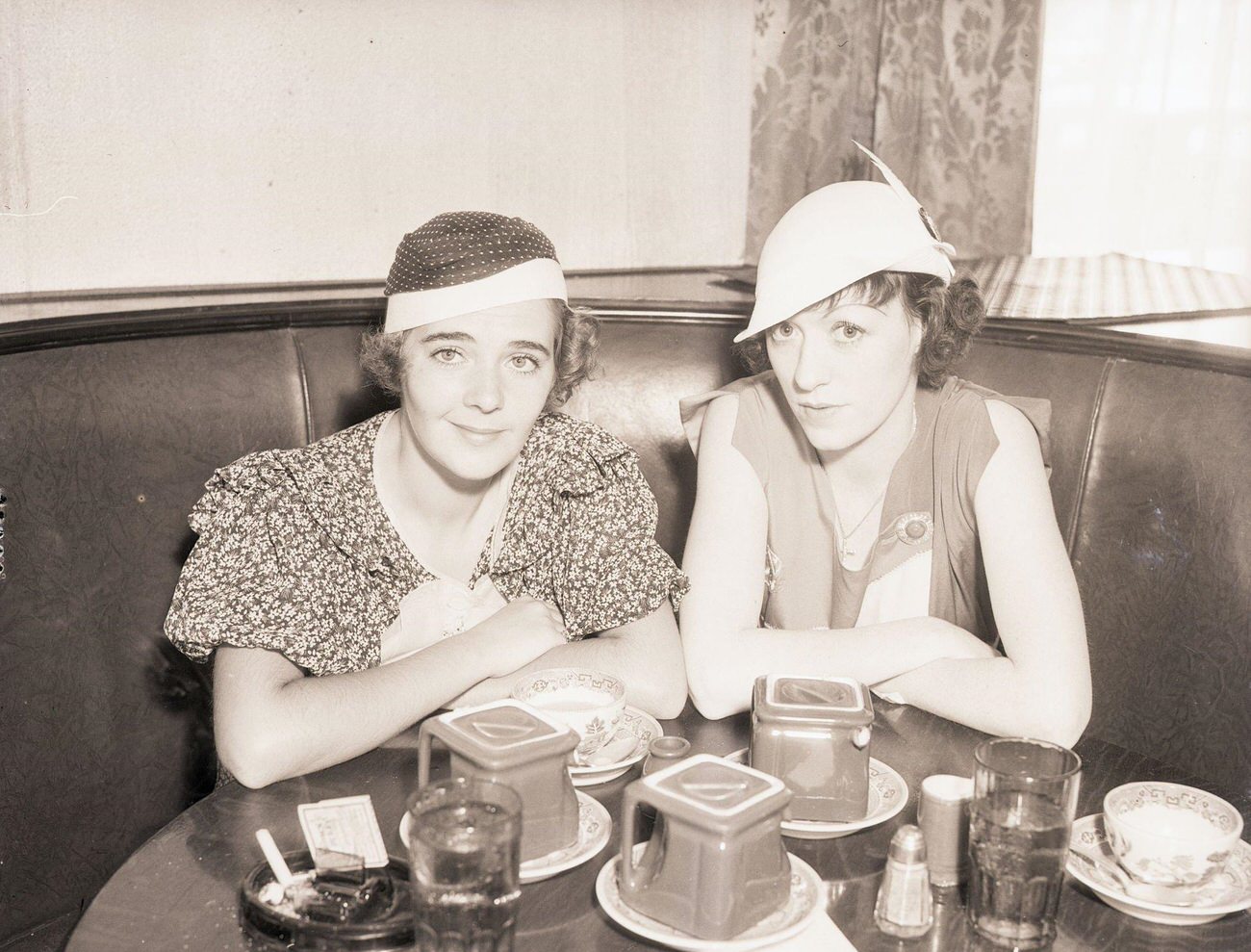 Ruby Keeler And Evelyn Martin At The Brown Derby, June 25, 1933.