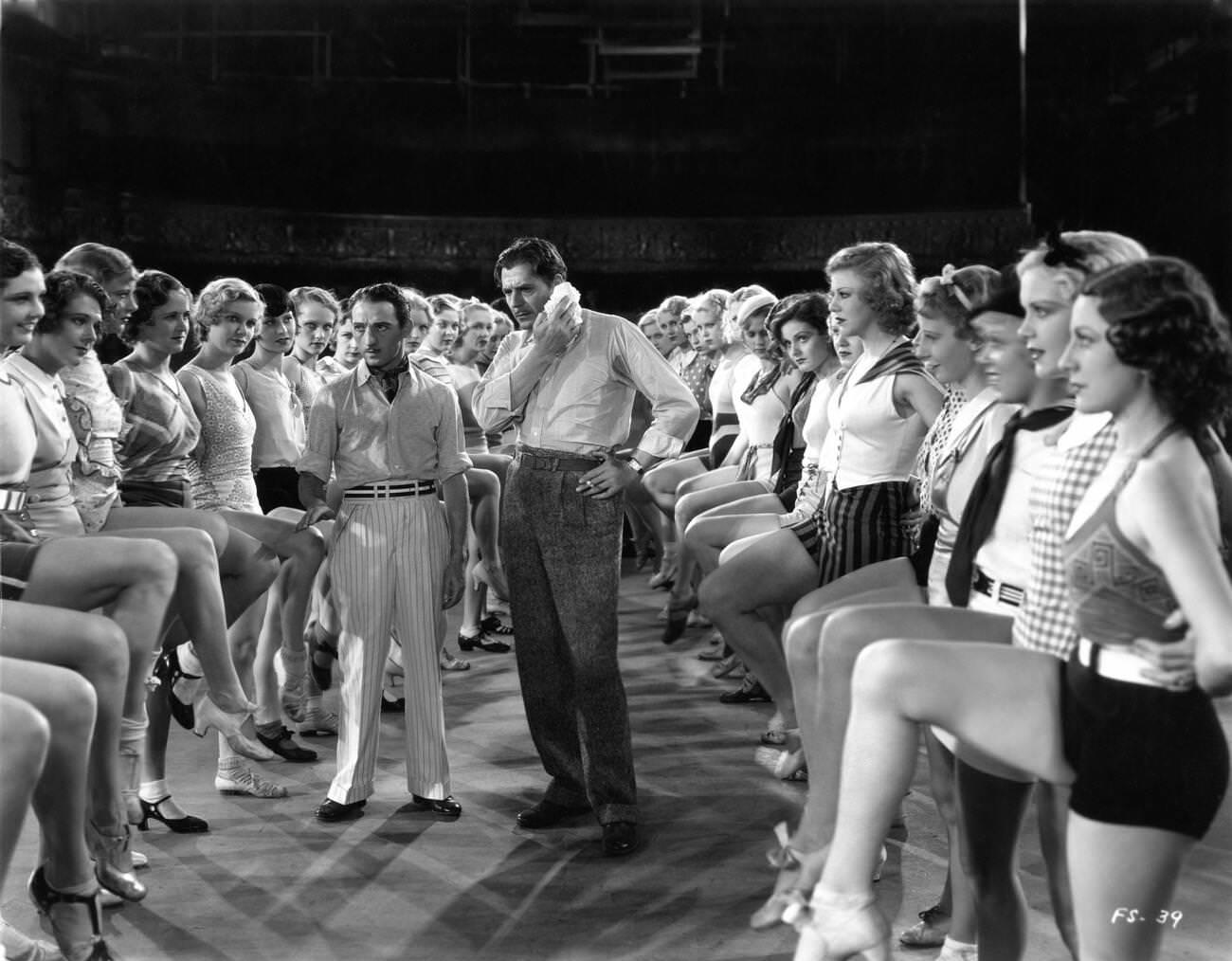 Ruby Keeler, George E. Stone, Warner Baxter, Ginger Rogers, And Una Merkel In '42Nd Street', 1933.