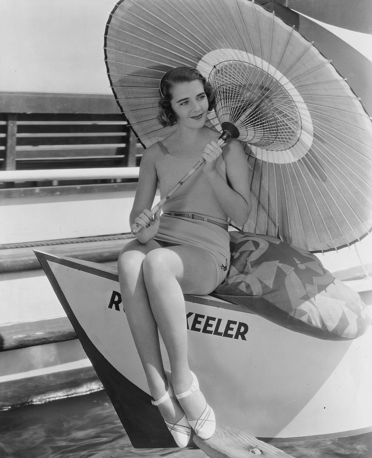 Ruby Keeler Holding A Parasol.