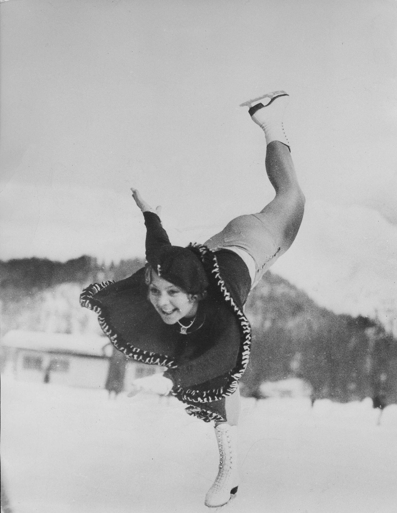 Sonja Henie At The Figure Skating Championships In St. Moritz, 1935.