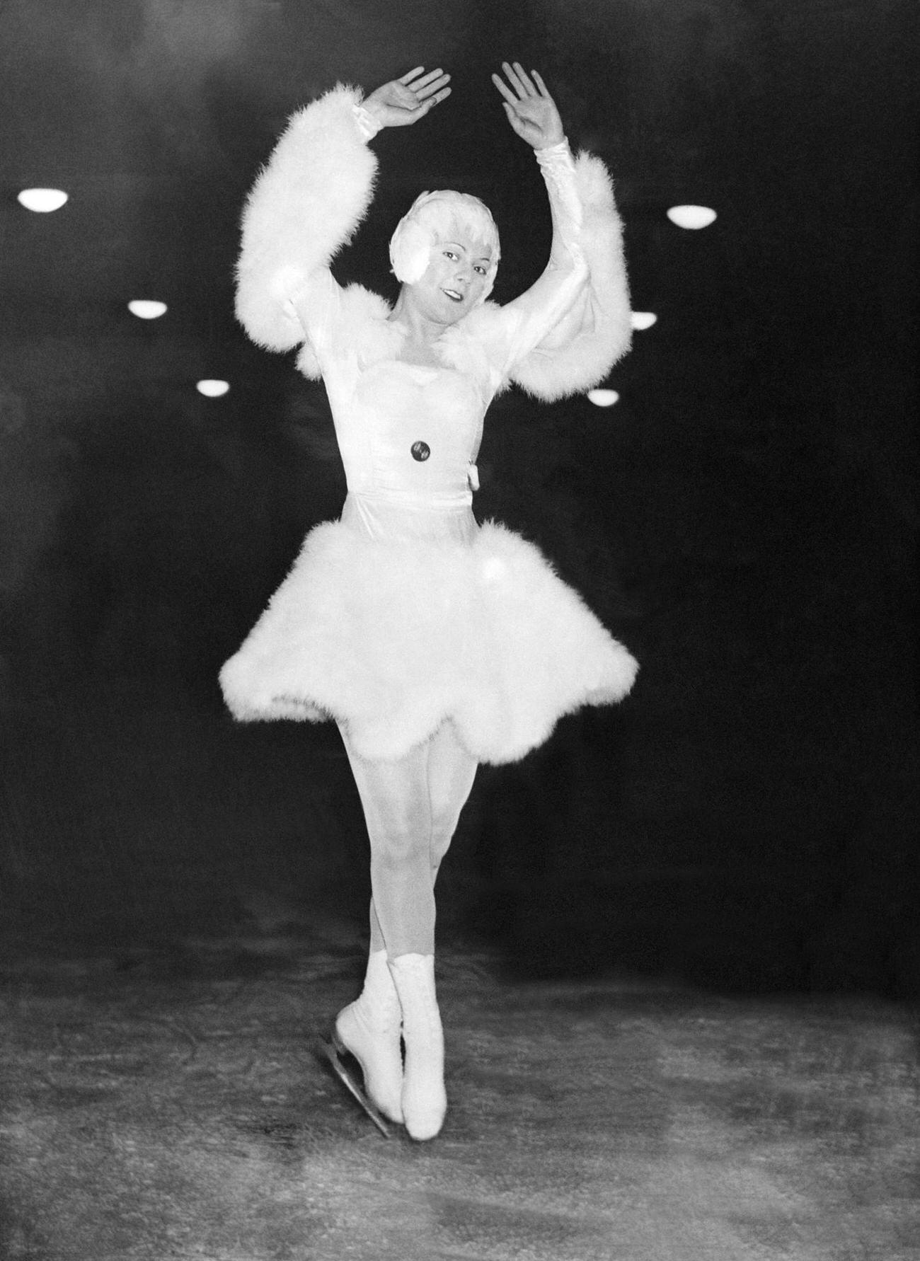 Sonja Henie At Madison Square Garden, New York City, 1935.