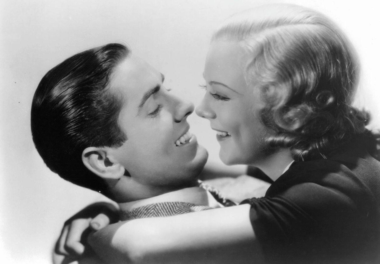 Tyrone Power And Sonja Henie In 'Thin Ice', 1937.