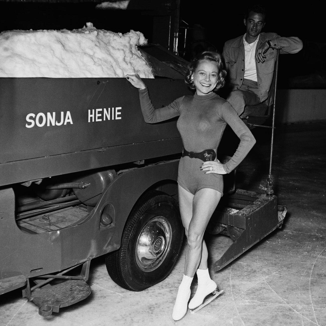 Sonja Henie In Paris For The European Holiday On Ice Tour.